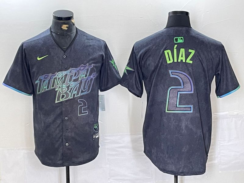 Men Tampa Bay Rays 2 Yandy Diaz Nike MLB Limited City Connect Black 2024 Jersey style 7